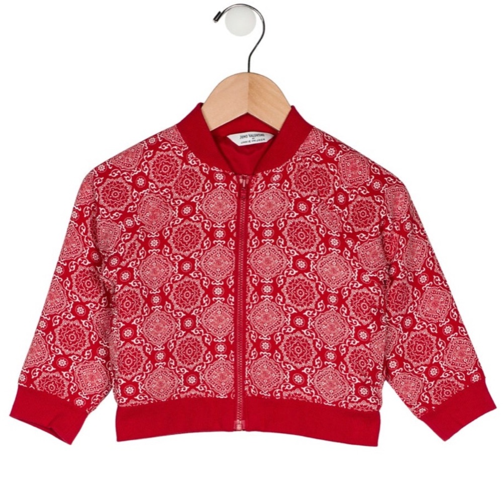JANIE AND JACK JUNO VALENTINE CANDY‎ RED BANDANA BOMBER JACKET